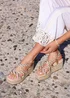 Linzi Mimosa Nude Faux Suede Plaited Flatform Wedge - Size 6 Image 1