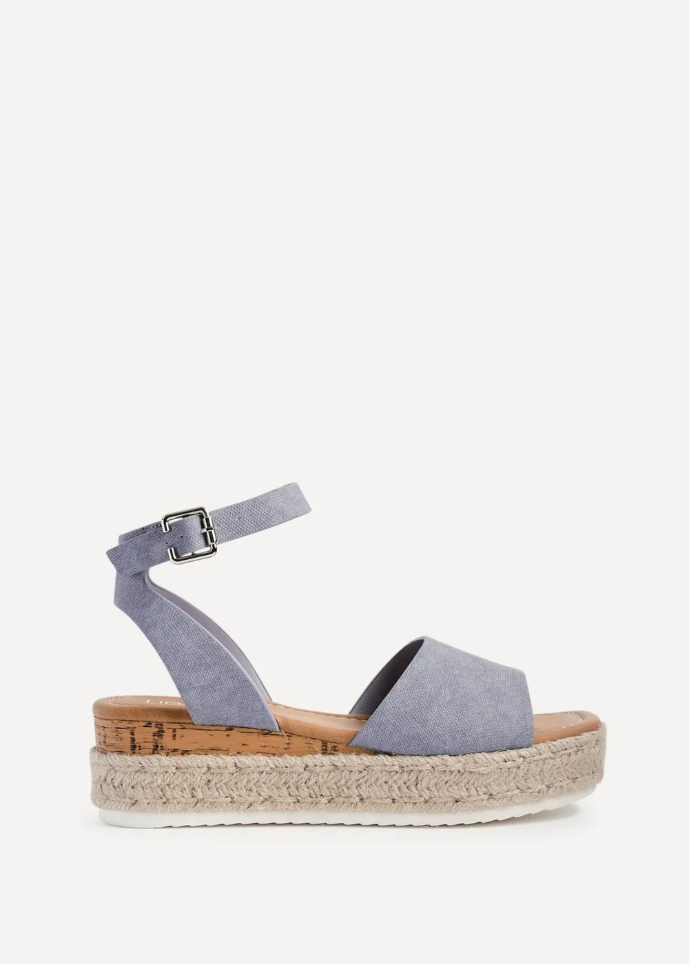 Linzi Paradise Blue Nubuck Espadrille Flatform Sandals - Size 4 Image 2