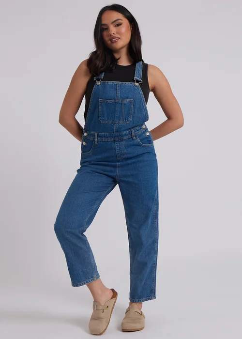 Urban Bliss Mid Blue Traditional Long Dungaree - Size 8 Image 1