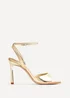 Linzi Jazz Gold Faux Leather Stiletto High Heels - Size 6 Image 2