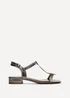 Linzi Lavish Grey Lizard T Bar Looped Low Block Sandal - Size 5 Image 2