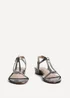 Linzi Lavish Grey Lizard T Bar Looped Low Block Sandal - Size 5 Image 3