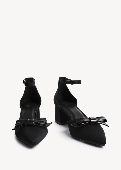 Linzi Orla Black Scuba Low Block Court Heel - Size 6 Image 3