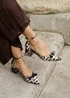 Linzi Orla Leopard Print Scuba Low Block Court Heel - Size 6 Image 6