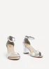 Linzi Legacy Wide Fit Silver Faux Leather Closed Black Block Heel - Size 3 Image 3