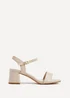 Linzi Darcie Sand Faux Leather Low Chunky Block Heeled Sandal - Size 5 Image 2