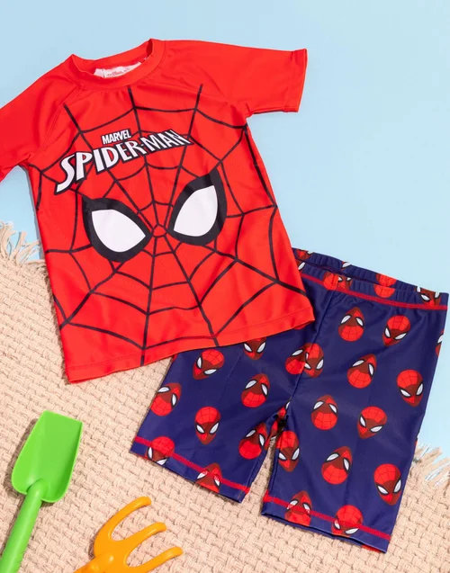 Vanilla Underground Marvel Spiderman Kids 2 Piece Swim Set (2-10 Years) - Age 4-5 Years Image 2