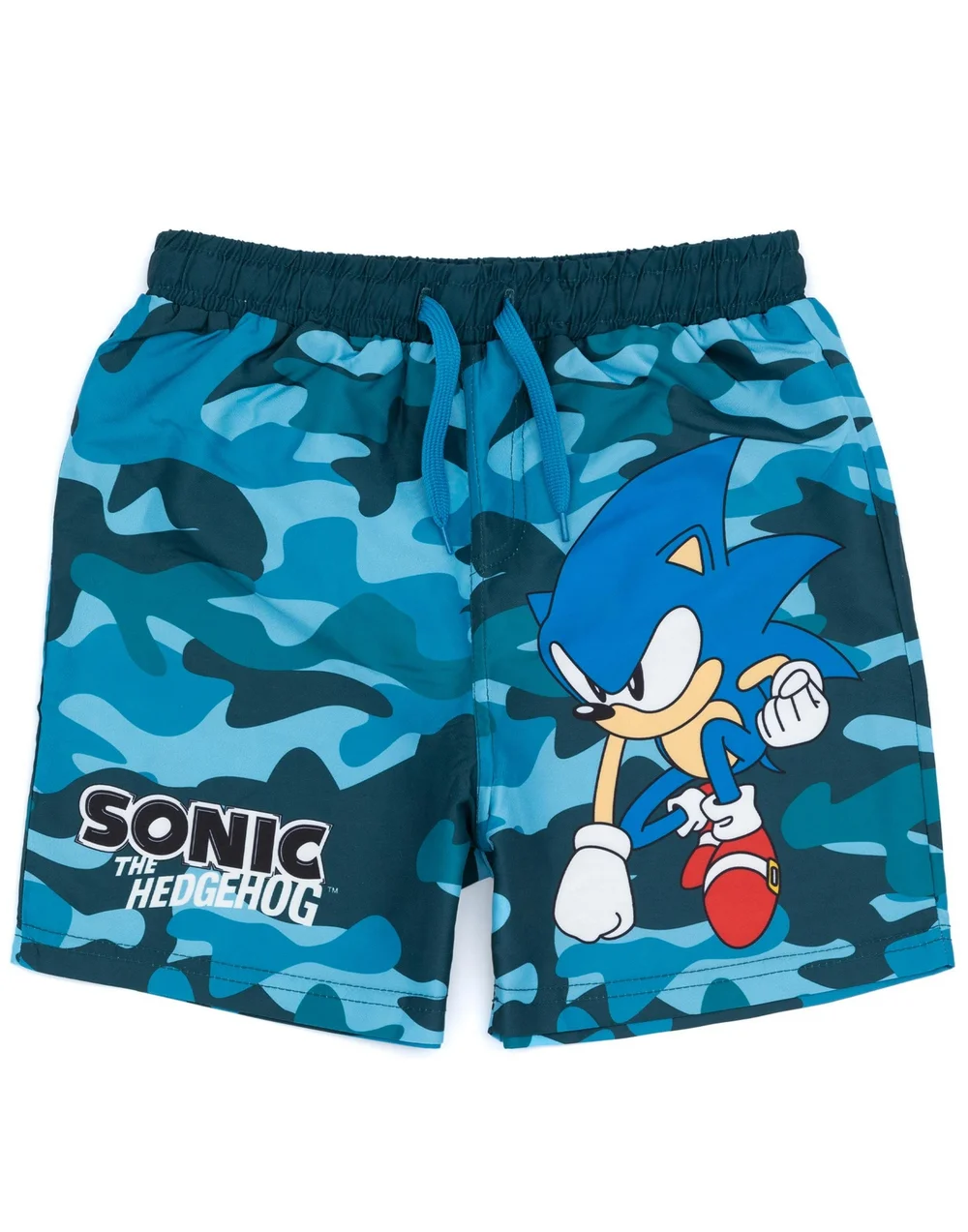 Sonic The Hedgehog Camo Kids Blue Swim Shorts (4-14 Years) - Age 13-14 Years Image 1