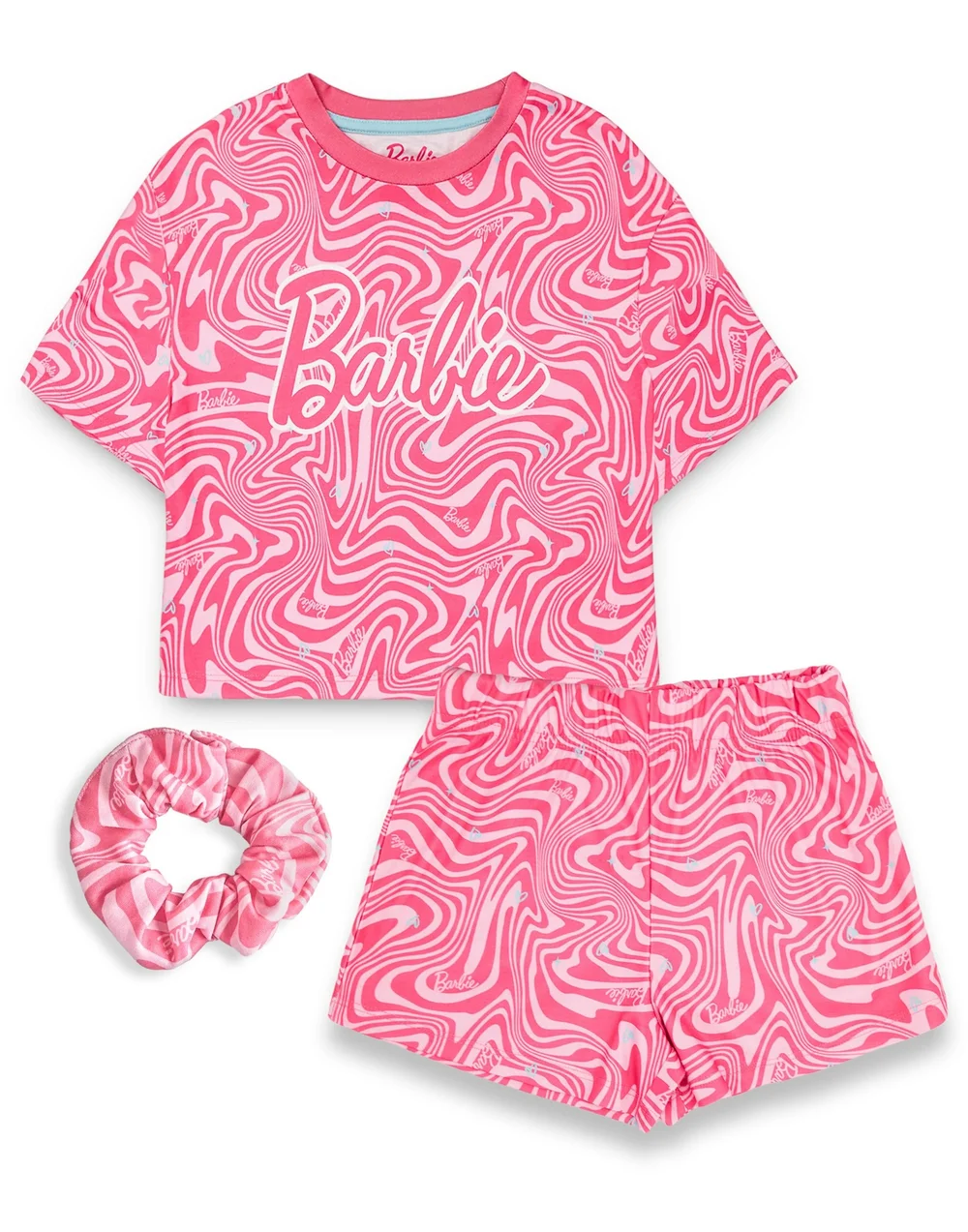 Vanilla Underground Barbie Kids Pink Shortie Pyjama Set (3-12 Years) - Age 7-8 Years Image 1