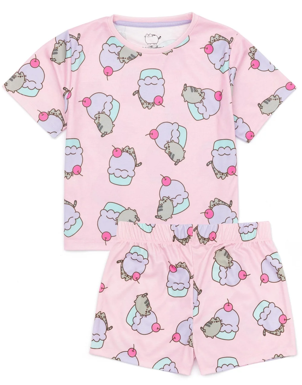 Vanilla Underground Pusheen Kids Shortie Multi Coloured Pyjamas 2 Pack (2-14 Years) - Age 11-12 Years Image 3