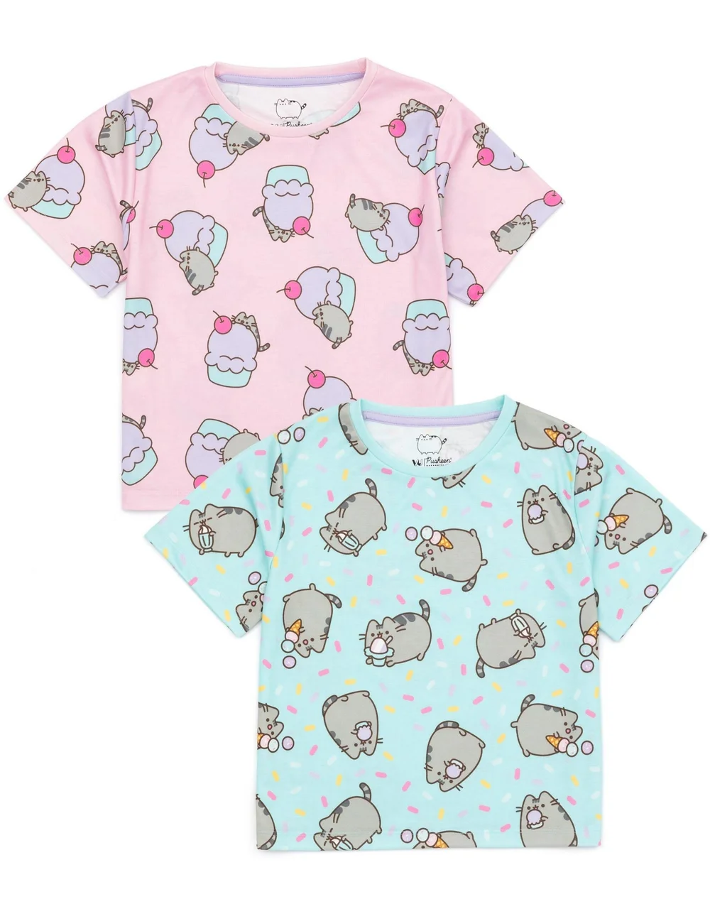 Vanilla Underground Pusheen Kids Shortie Multi Coloured Pyjamas 2 Pack (2-14 Years) - Age 11-12 Years Image 5