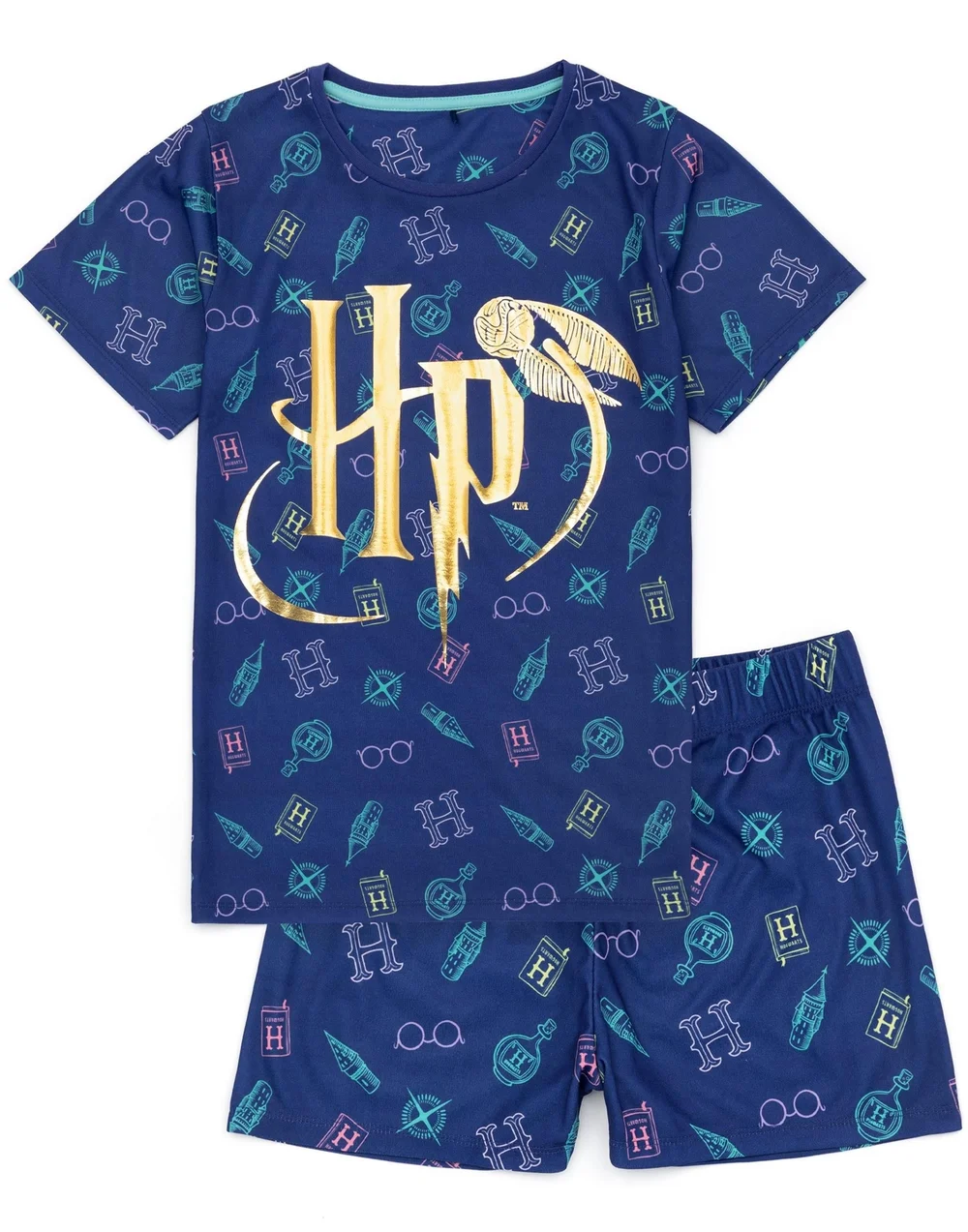 Harry Potter Kids Shortie Blue Pyjamas (5-14 Years) - Age 9-10 Years Image 1