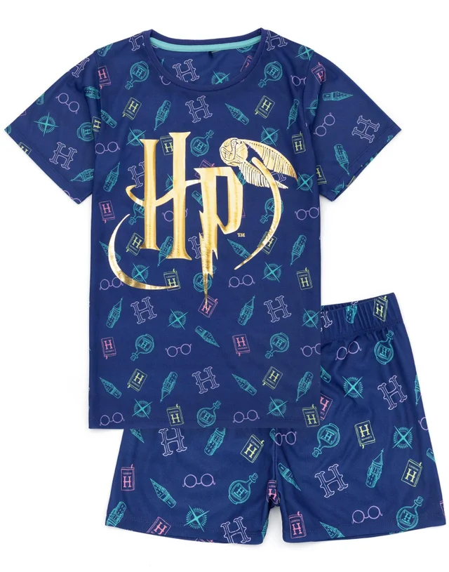 Harry Potter Kids Shortie Blue Pyjamas (5-14 Years)