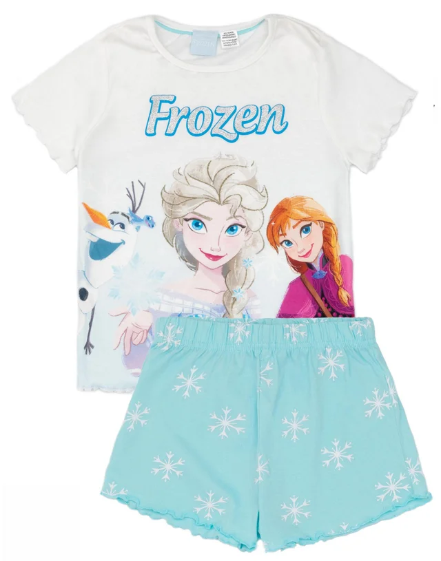 Vanilla Underground Disney Frozen Kids Blue Shortie Pyjamas (2-8 Years)