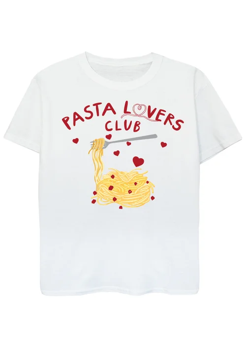 Ada & Ted Pasta Lovers Club Kids White T-Shirt (3-13 Years) - 12-13 yrs Image 1