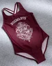 Harry Potter Hogwarts Kids Burgundy 1 Piece Swimsuit (5-14 Years) - Age 12-13 Years Image 2