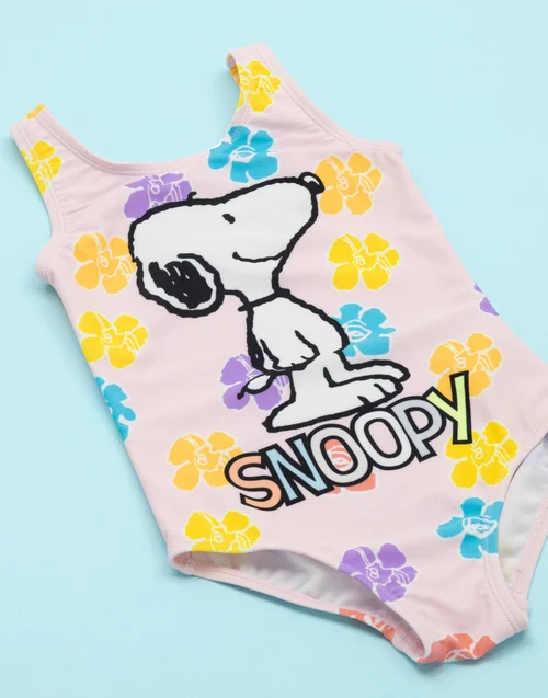 Peanuts Snoopy Kids Pink 1 Piece Swimsuit (18 Months-8 Years) - 18 - 24 Months Image 3