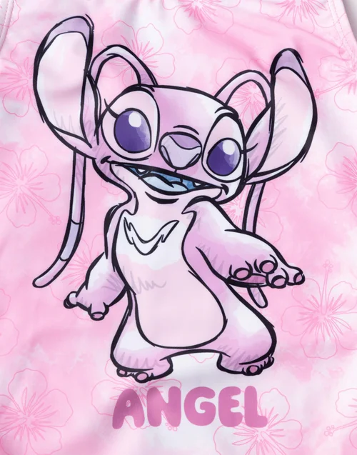 Vanilla Underground Disney Stitch Angel Kids Pink 1 Piece Swimsuit (5-14 Years) - Age 9-10 Years Image 3