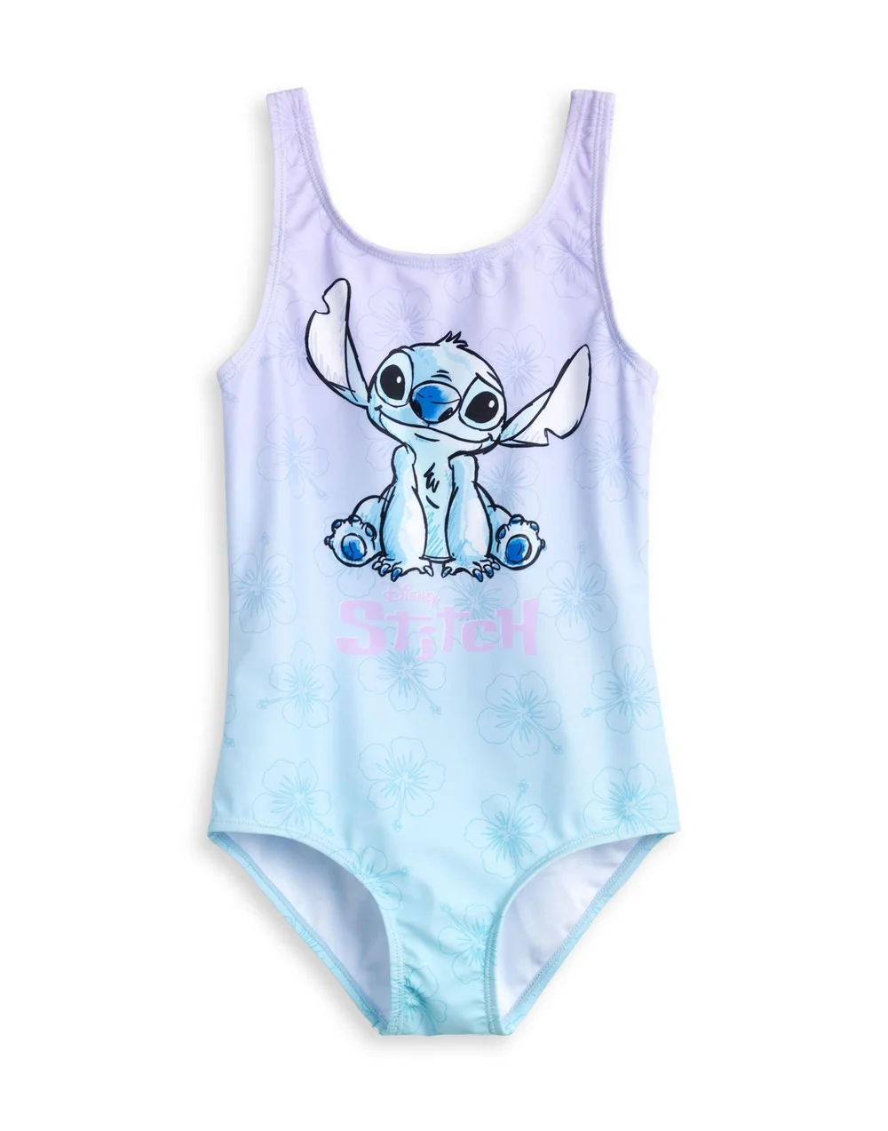 Disney Stitch Kids Multi Coloured Blue 1 Piece Swimsuit (5-14 Years) - Age 7-8 Years Image 1