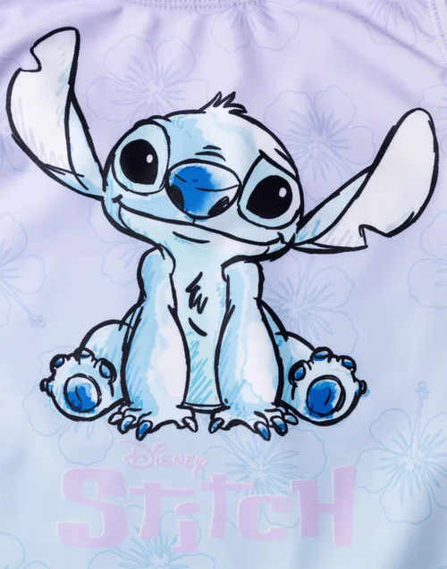 Disney Stitch Kids Multi Coloured Blue 1 Piece Swimsuit (5-14 Years) - Age 7-8 Years Image 3