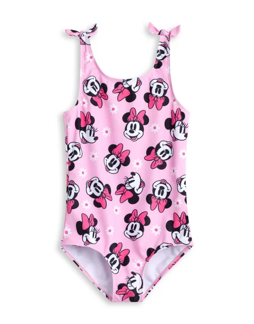 Disney Minnie Mouse Kids Pink 1 Piece Swimsuit (18 Months-8 Years) - 18 - 24 Months Image 1