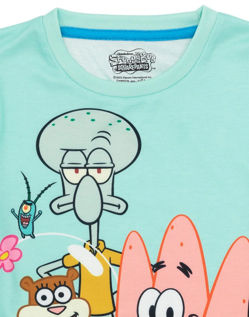 Vanilla Underground SpongeBob Characters Kids Multi Coloured Blue Shortie Pyjamas (3-14 Years) - Age 13-14 Years Image 4