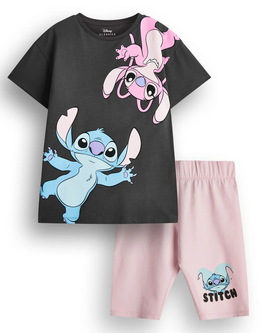 Vanilla Underground Disney Stitch Kids T-Shirt and Shorts Set (5-14 Years) - Age 13-14 Years Image 1
