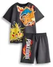 Pokemon Kids Black T-Shirt & Shorts Set (4-14 Years) - Age 7-8 Years Image 1
