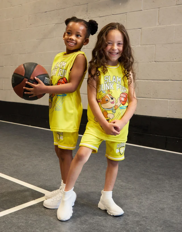 Vanilla Underground Paw Patrol Rubble Kids Yellow Basketball Set (2-7 Years)
