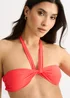 Gini London Orange Twist Front Halter Neck Bikini Top - Size 12 Image 3