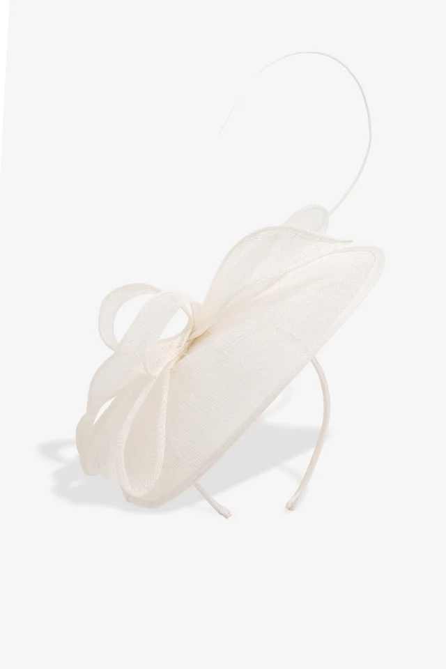Jon Richard Ivory Woven Bow Fascinator
