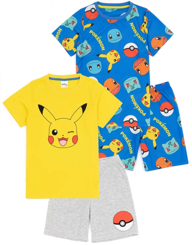 Pokemon Kids Shortie Multi Coloured Pyjamas 2 Pack (4-12 Years)