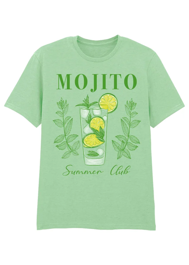 Spiral Galaxy Brands In Mojito Summer Club Mint Boyfriend Fit T-Shirt