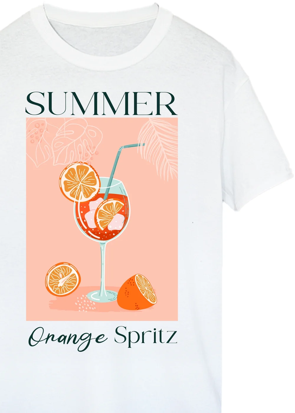 Spiral Galaxy Summer Orange Spritz White Boyfriend Fit T-Shirt - 5XL Image 2