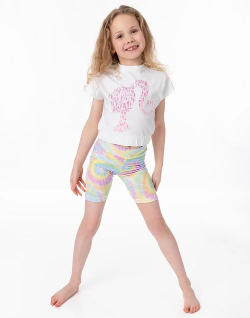 Vanilla Underground Barbie Kids Tie Dye T-Shirt & Shorts Set (3-10 Years) - Age 5-6 Years Image 1
