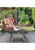 Outsunny Foldable Outdoor Coffee Table Steel Frame Rattan Side Table - One Size Image 1
