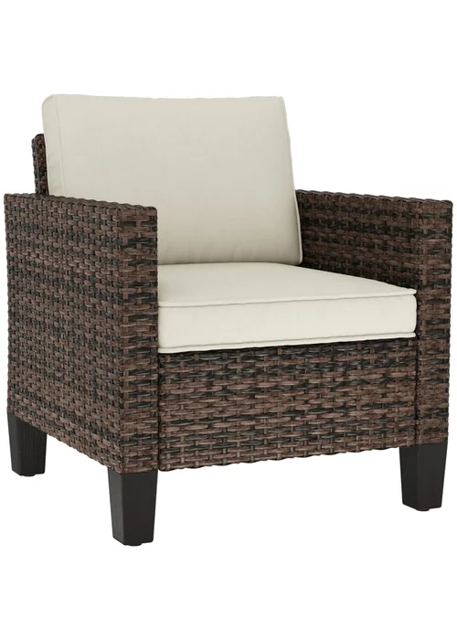 Outsunny Single Rattan Chair Garden Armchair with Cushions - One Size Image 2