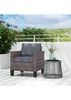 Outsunny Single Rattan Chair Garden Armchair with Cushions - One Size Image 1