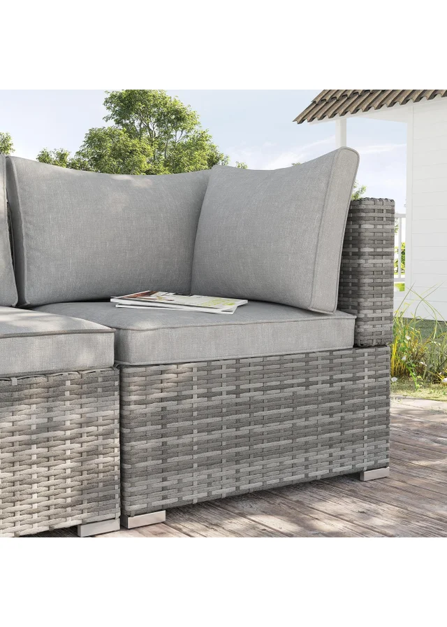 Outsunny Rattan Corner Sofa Garden Rattan Furniture Single Sofa Chair