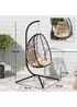 Outsunny Garden Egg Chair Outdoor Hanging Swing Chair Folding Basket - One Size Image 3