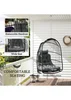 Outsunny Rattan Egg Chair with Installation Kit Indoor Outdoor Swing Chair - One Size Image 4