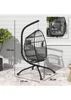 Outsunny Egg Chair Outdoor Indoor Garden Swing Chair Folding Basket - One Size Image 3