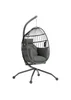Outsunny Egg Chair Outdoor Indoor Garden Swing Chair Folding Basket - One Size Image 2