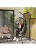 Outsunny Egg Chair Outdoor Indoor Garden Swing Chair Folding Basket - One Size Image 1
