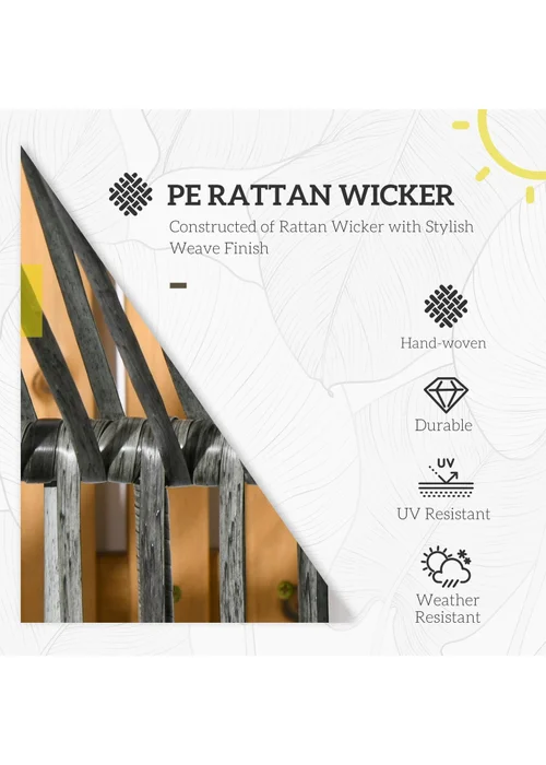 Outsunny Rattan Leisure Chair with Cushion Garden Egg Chair with Headrest - One Size Image 4