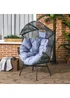 Outsunny Rattan Leisure Chair with Cushion Garden Egg Chair with Headrest - One Size Image 1