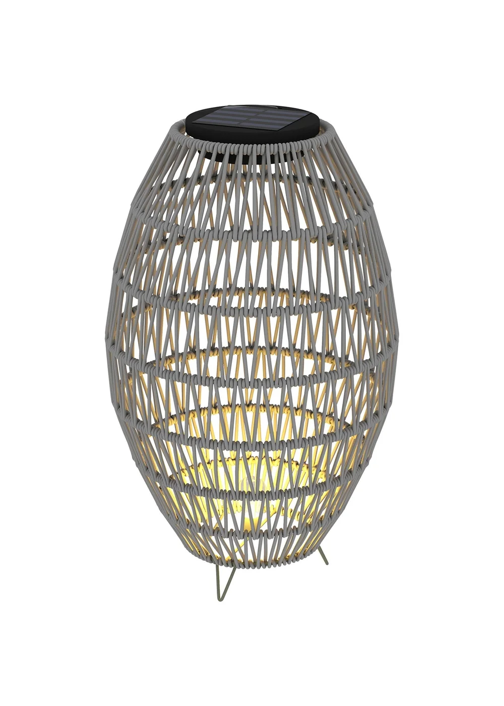Outsunny Rattan Solar Lamp Auto On Off Garden Lantern - One Size Image 2