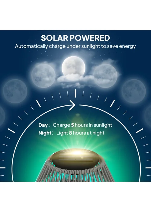 Outsunny Rattan Solar Lamp Auto On Off Garden Lantern - One Size Image 4