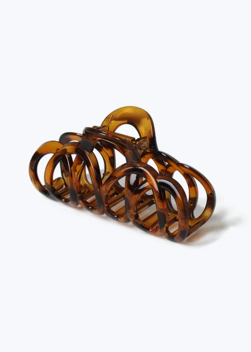 Muse Brown Oversized Loop Claw Clip - One Size Image 2