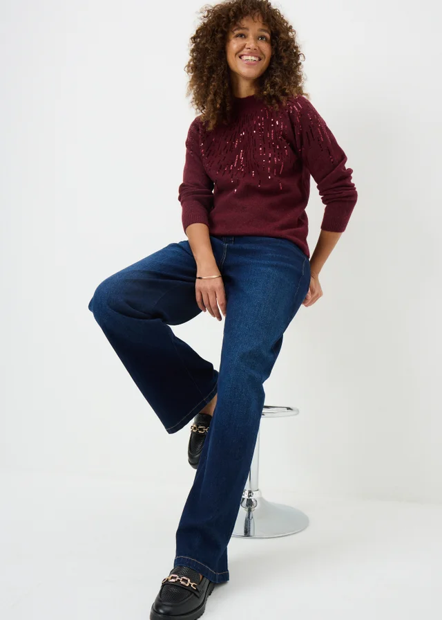 Burgundy Scatter Sequin Jumper